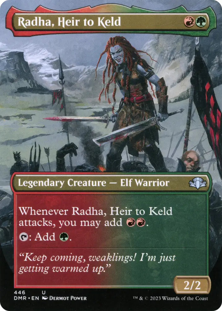 Radha Heir to Keld (Borderless Alternate Art) [Dominaria Remastered] - MTG Single