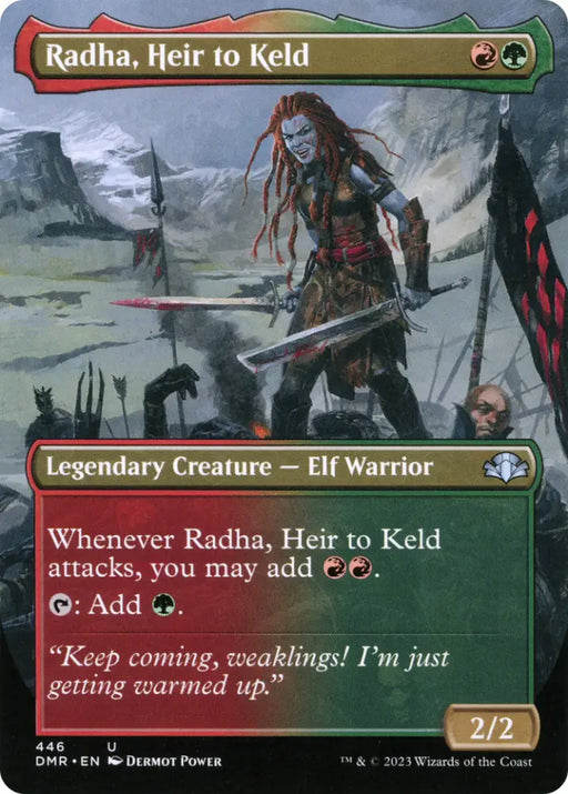 Radha Heir to Keld (Borderless Alternate Art) [Dominaria Remastered] - MTG Single