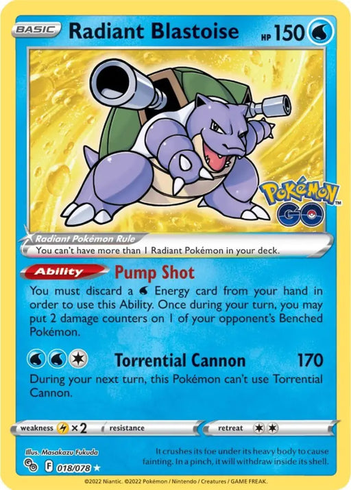Radiant Blastoise (018/078) [Pokémon GO] - Pokemon Single