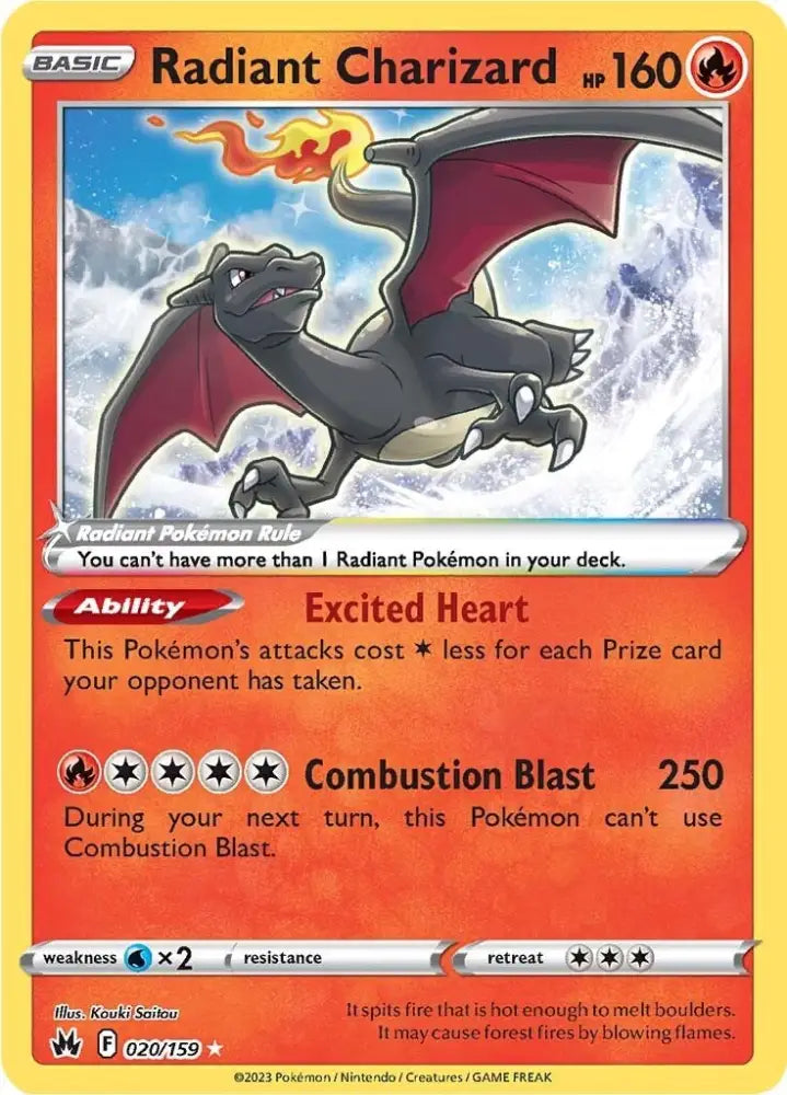 Radiant Charizard (020/159) [Sword & Shield: Crown Zenith] - Pokemon Single