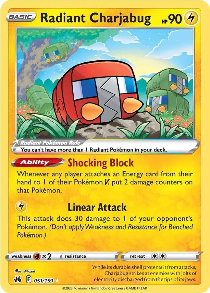 Radiant Charjabug (051/159) [Sword & Shield: Crown Zenith] - Pokemon Single