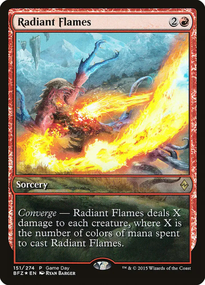 Radiant Flames (Game Day) [Battle for Zendikar Promos] - MTG Single