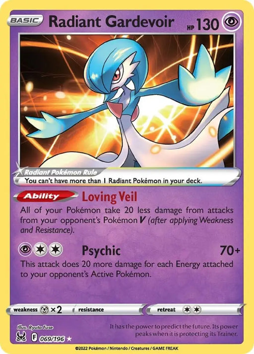 Radiant Gardevoir (069/196) [Sword & Shield: Lost Origin] - Pokemon Single