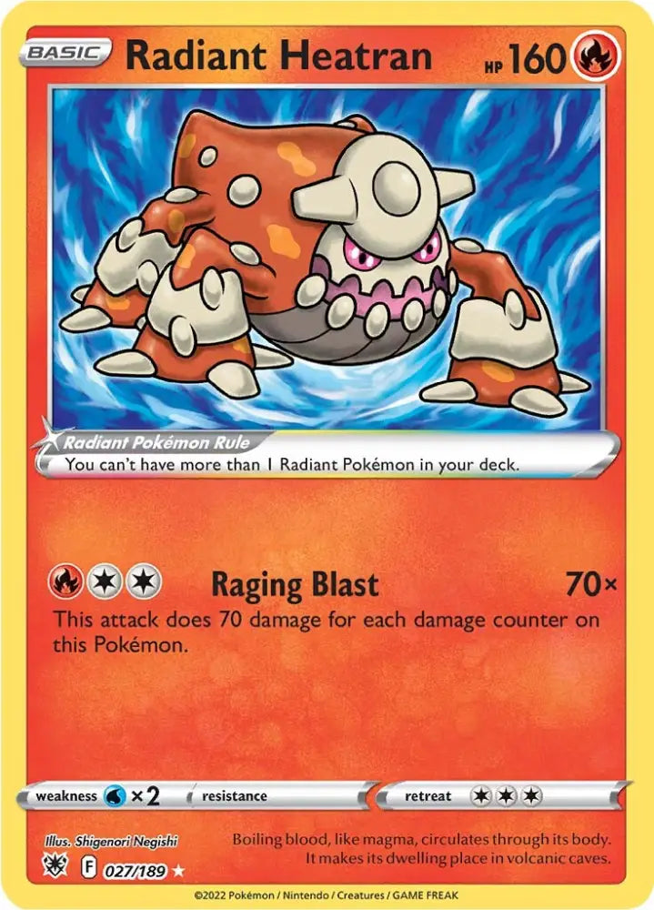 Radiant Heatran (027/189) [Sword & Shield: Astral Radiance] - Pokemon Single