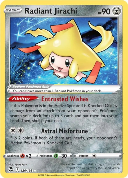 Radiant Jirachi (120/195) [Sword & Shield: Silver Tempest] - Pokemon Single