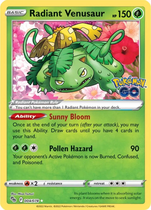 Radiant Venusaur (004/078) [Pokémon GO] - Pokemon Single