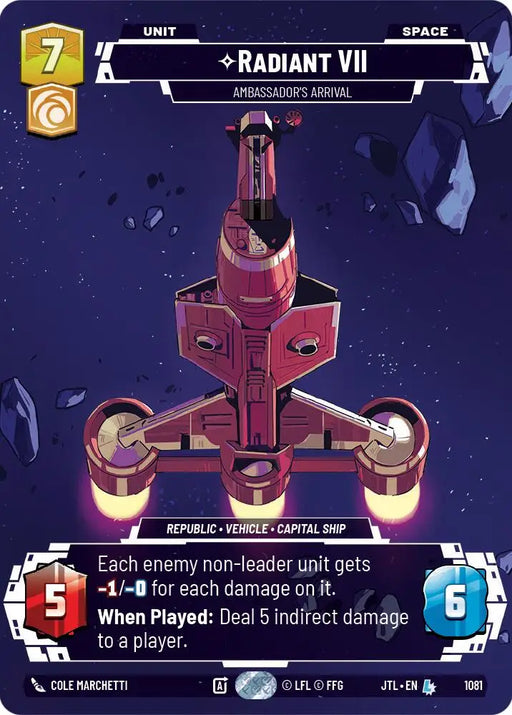 Radiant VII - Ambassadors’ Arrival (Prestige Foil) (1081) [Jump to Lightspeed] - Star Wars: Unlimited Single