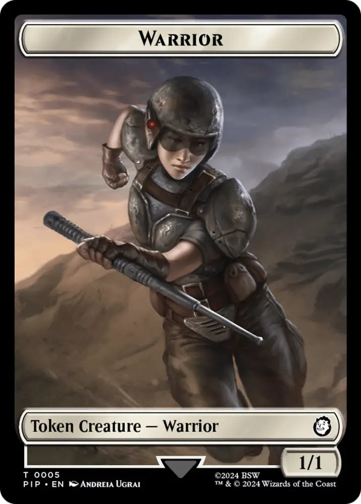 Radiation // Warrior Double-Sided Token [Fallout Tokens] - MTG Single