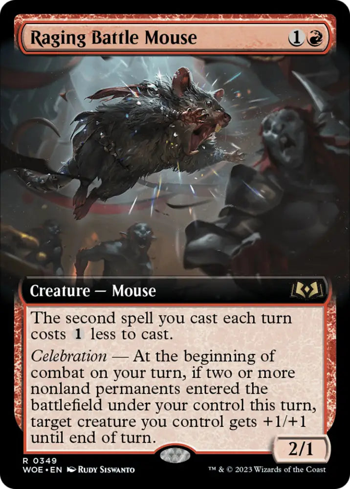 Raging Battle Mouse (Extended Art) [Wilds of Eldraine] - MTG Single