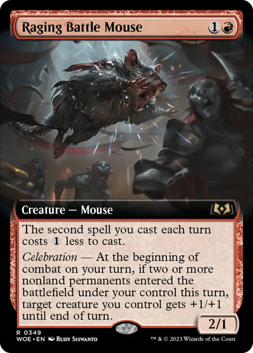 Raging Battle Mouse (Extended Art) [Wilds of Eldraine] - MTG Single