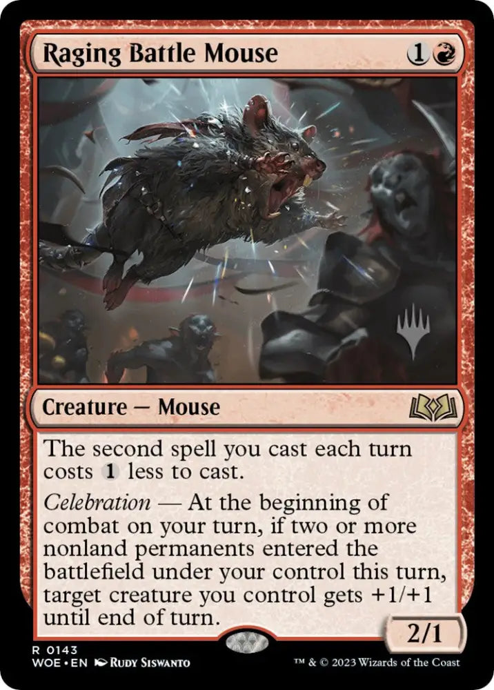 Raging Battle Mouse (Promo Pack) [Wilds of Eldraine Promos] - MTG Single