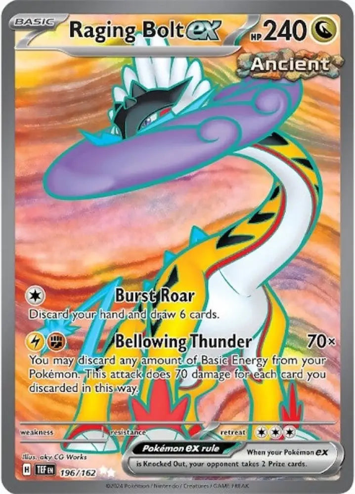 Raging Bolt ex (196/162) [Scarlet & Violet: Temporal Forces] - Pokemon Single