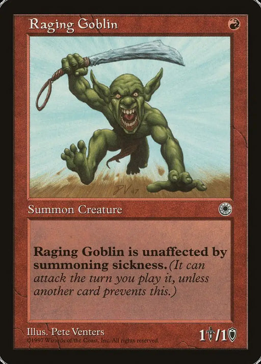 Raging Goblin (No Flavor Text) [Portal] - MTG Single