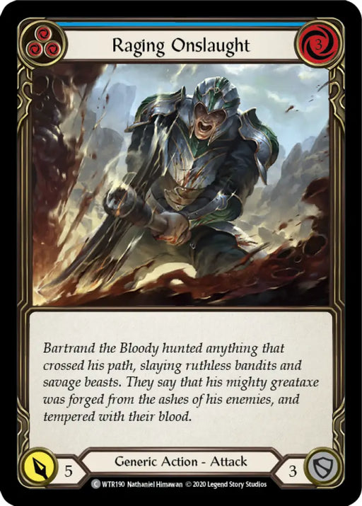 Raging Onslaught (Blue) [Welcome to Rathe Unlimited] Unlimited Rainbow Foil - Flesh And Blood Single