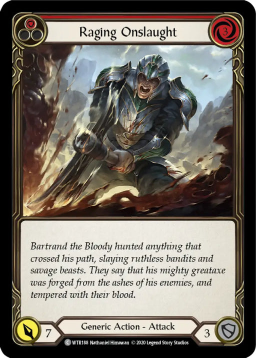 Raging Onslaught (Red) [Welcome to Rathe Unlimited] Unlimited Rainbow Foil - Flesh And Blood Single