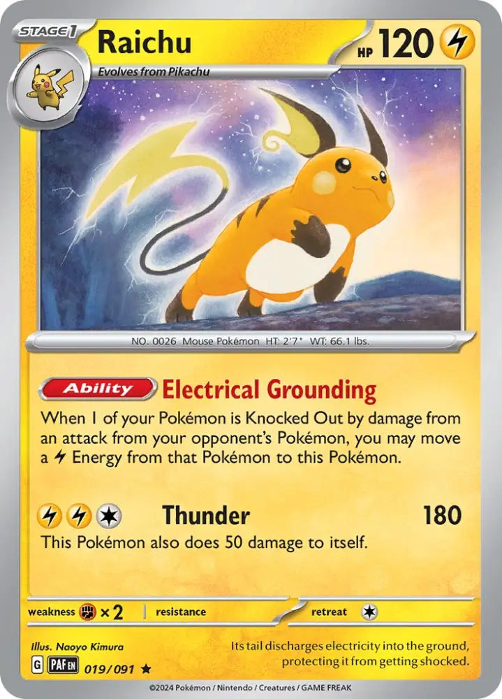 Raichu (019/091) [Scarlet & Violet: Paldean Fates] - Pokemon Single