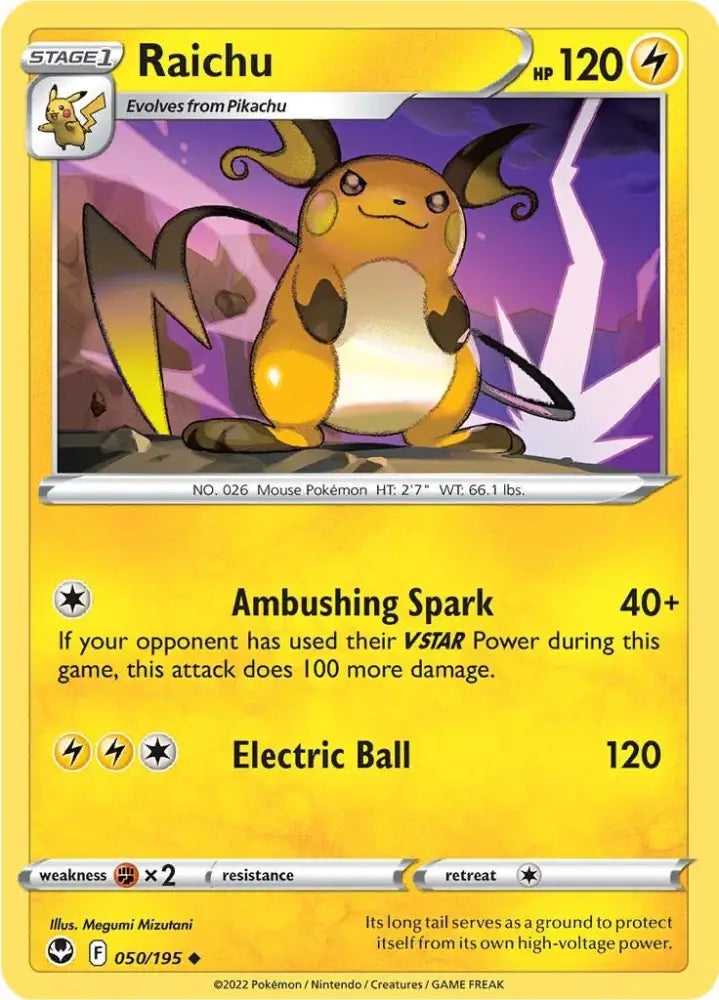 Raichu (050/195) [Sword & Shield: Silver Tempest] - Pokemon Single