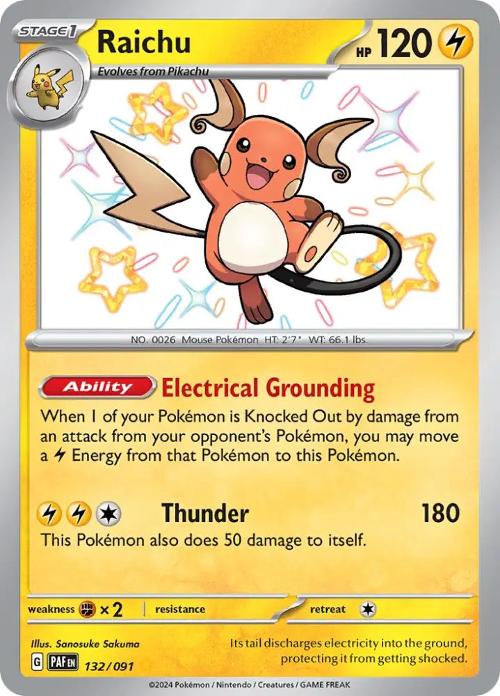 Raichu (132/091) [Scarlet & Violet: Paldean Fates] - Pokemon Single
