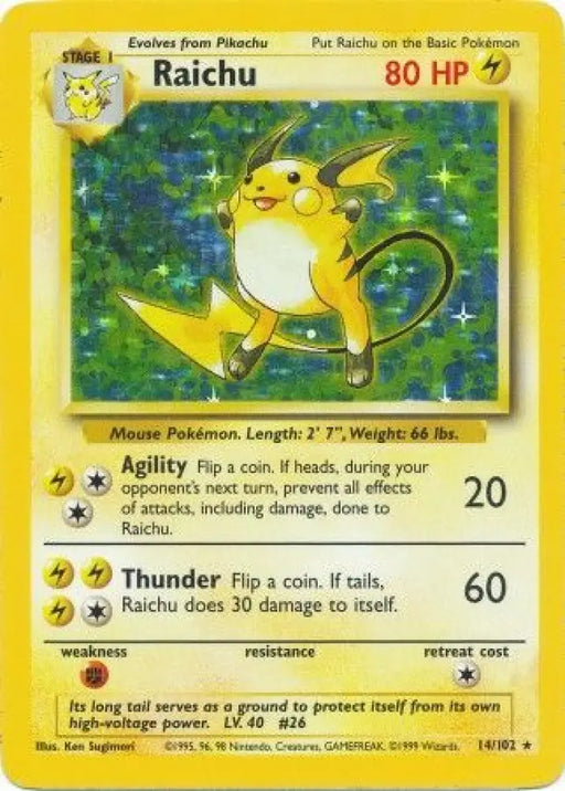 Raichu (14/102) [Base Set Unlimited] - Pokemon Single