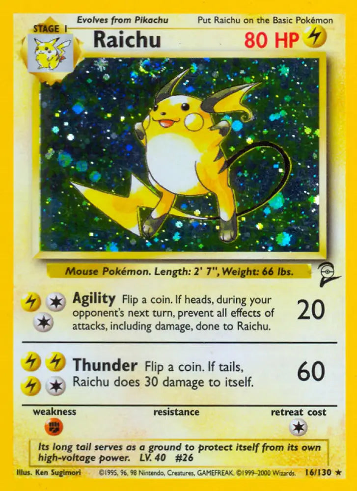 Raichu (16/130) [Base Set 2] - Pokemon Single