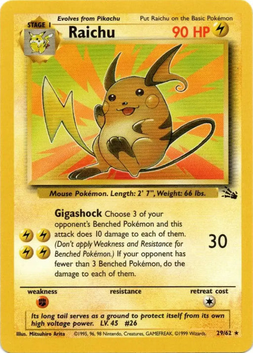 Raichu (29/62) [Fossil Unlimited] - Pokemon Single