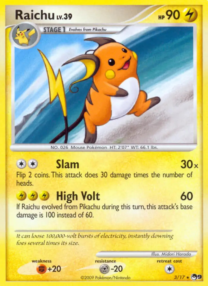 Raichu (3/17) [POP Series 9] - Pokemon Single