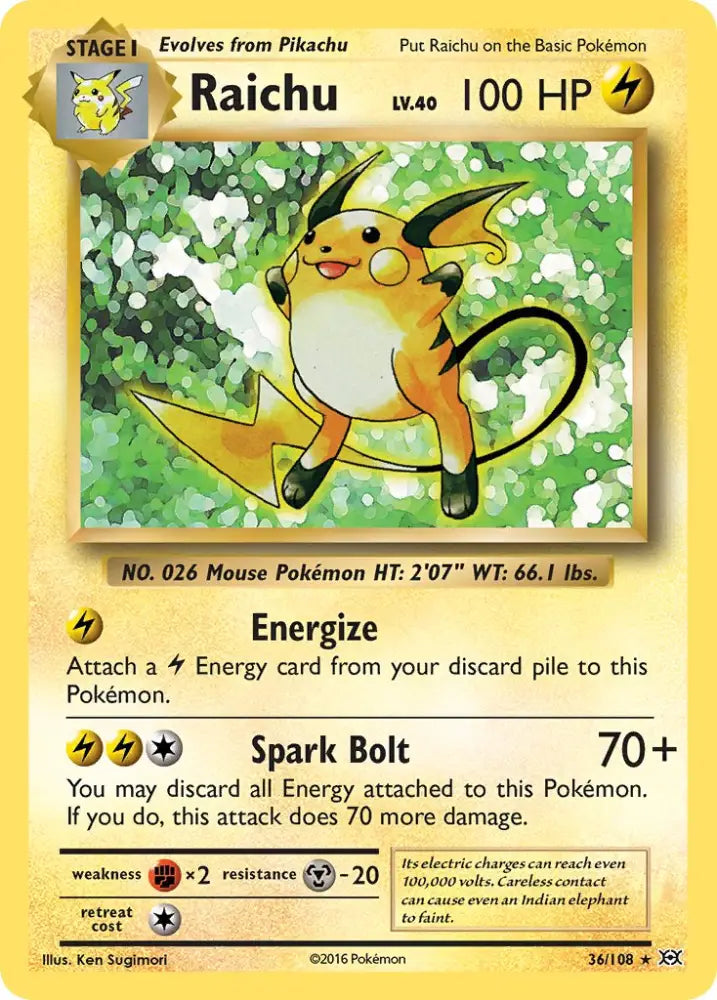 Raichu (36/108) (Theme Deck Exclusive) [XY: Evolutions] - Pokemon Single