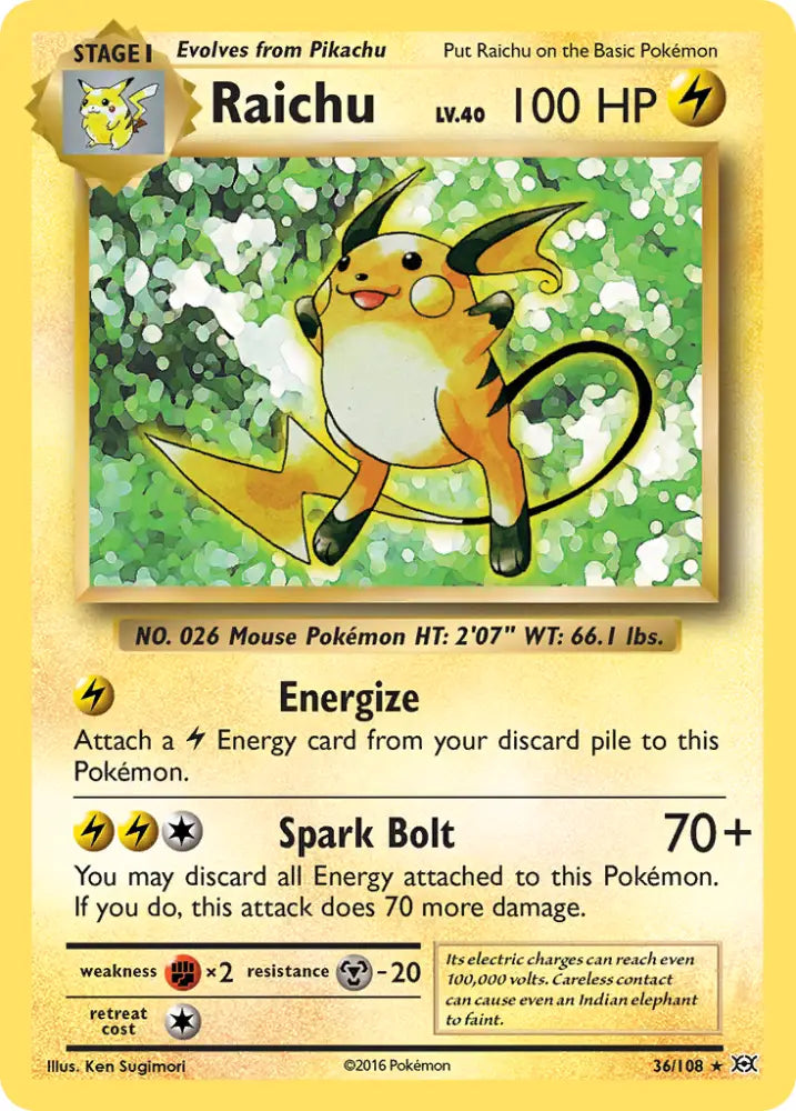 Raichu (36/108) [XY: Evolutions] - Pokemon Single