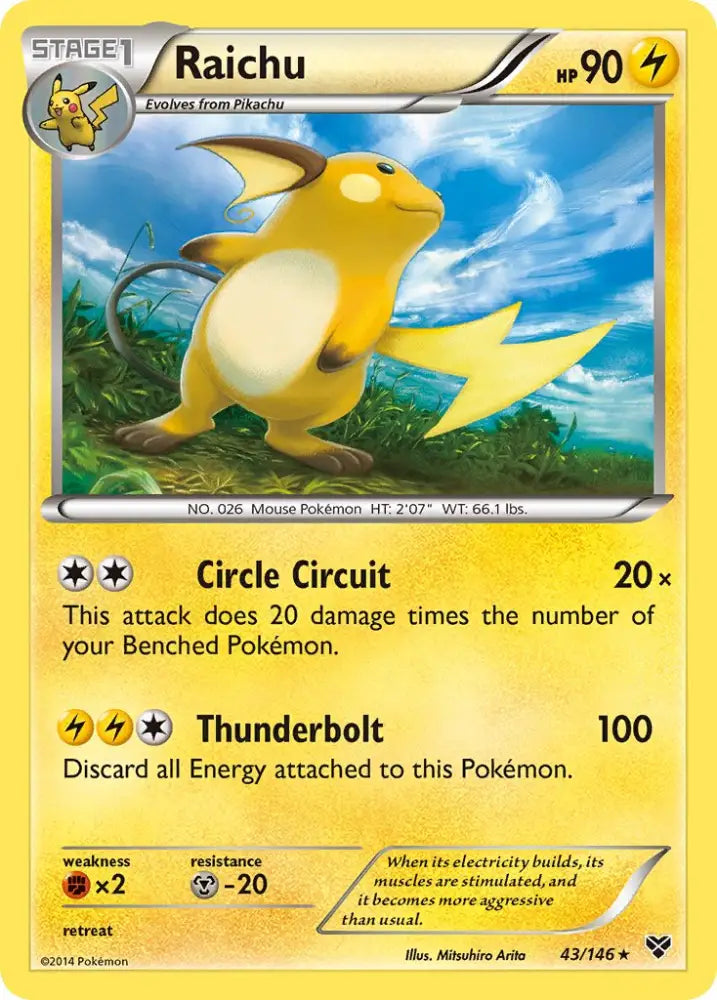 Raichu (43/146) (Battle Arena Deck Exclusive) (Theme Deck Exclusive) [XY: Base Set] - Pokemon Single