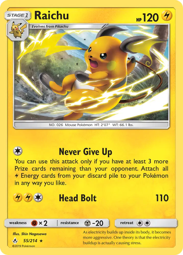 Raichu (55/214) [Sun & Moon: Unbroken Bonds] - Pokemon Single