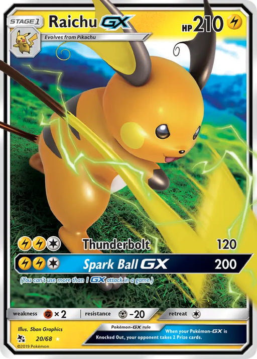 Raichu GX (20/68) [Sun & Moon: Hidden Fates] - Pokemon Single