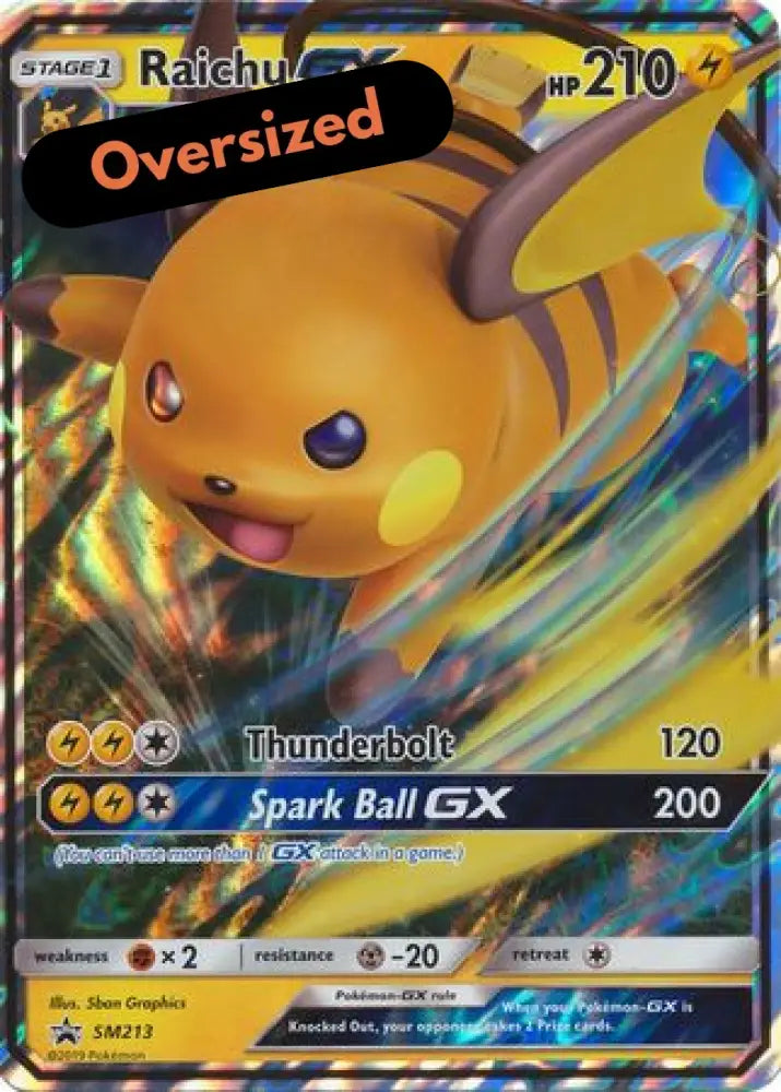 Raichu GX (SM213) (Jumbo Card) [Sun & Moon: Black Star Promos] - Pokemon Single