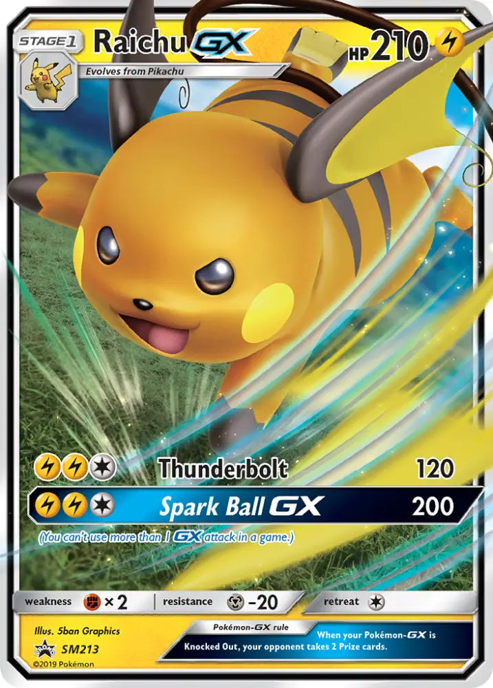 Raichu GX (SM213) [Sun & Moon: Black Star Promos] - Pokemon Single