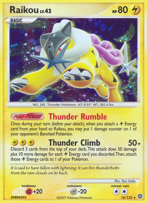 Raikou (16/132) [Diamond & Pearl: Secret Wonders] - Pokemon Single