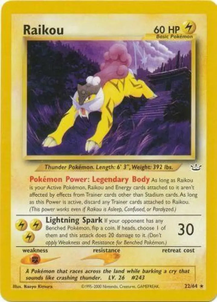 Raikou (22/64) [Neo Revelation Unlimited] - Pokemon Single