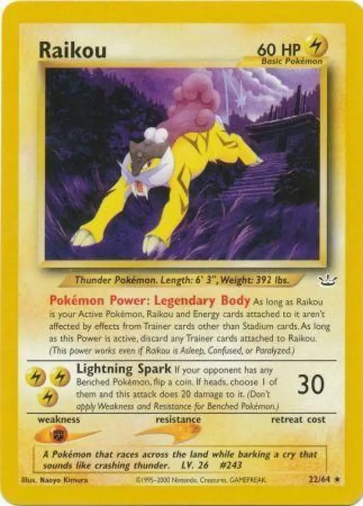 Raikou (22/64) [Neo Revelation Unlimited] - Pokemon Single
