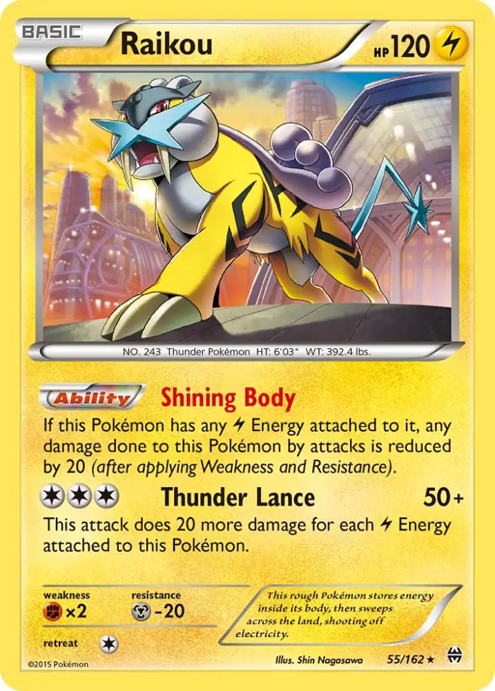 Raikou (55/162) (Cosmos Holo) (Blister Exclusive) [XY: BREAKthrough] - Pokemon Single