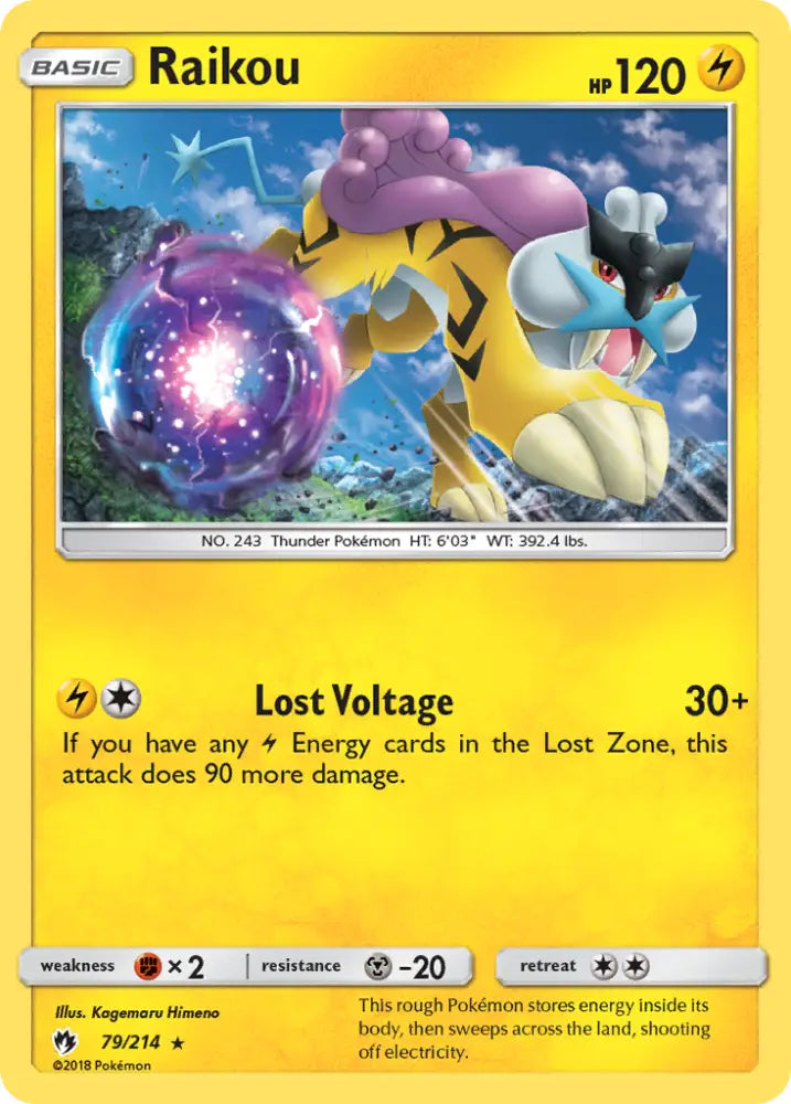 Raikou (79/214) [Sun & Moon: Lost Thunder] - Pokemon Single
