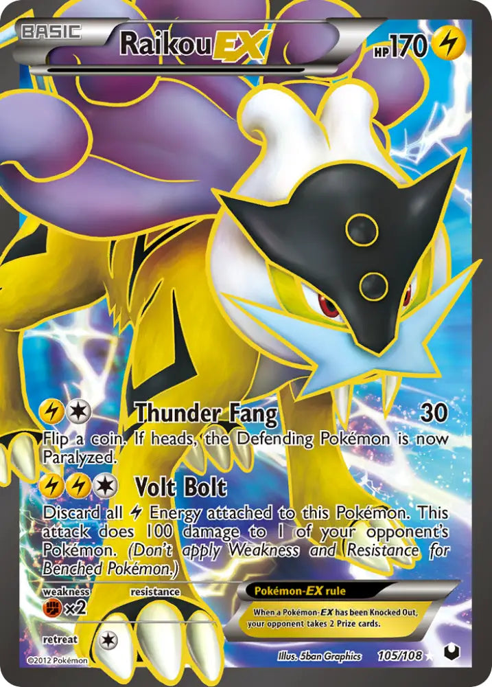 Raikou EX (105/108) [Black & White: Dark Explorers] - Pokemon Single