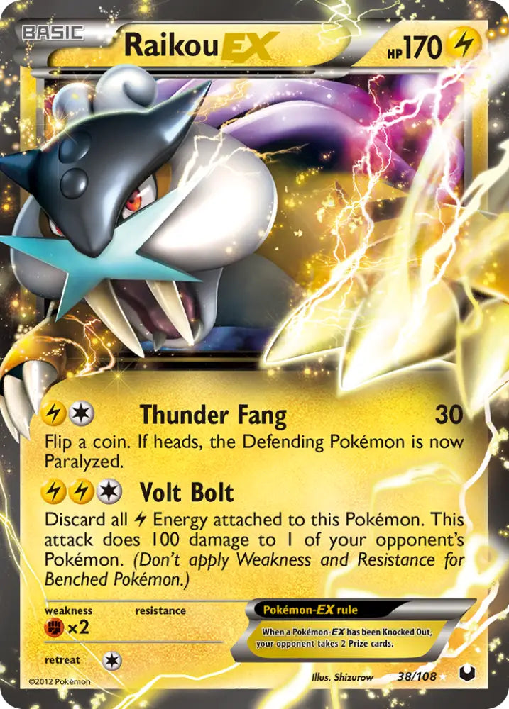 Raikou EX (38/108) [Black & White: Dark Explorers] - Pokemon Single