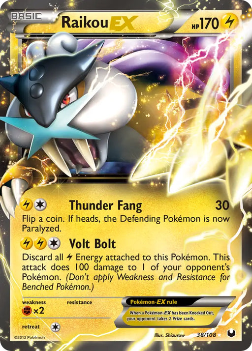 Raikou EX (38/108) [Black & White: Dark Explorers] - Pokemon Single