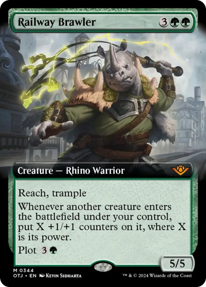Railway Brawler (Extended Art) [Outlaws of Thunder Junction] - MTG Single