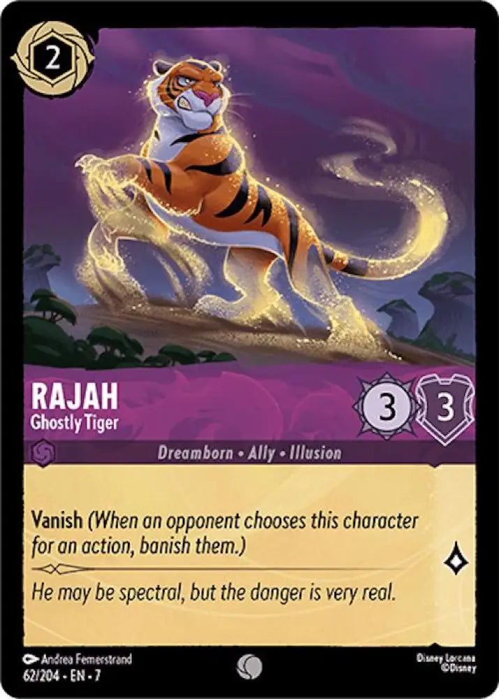 Rajah - Ghostly Tiger (62/204) [Archazia’s Island] - Lorcana Single