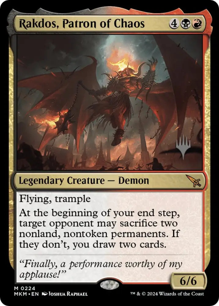 Rakdos Patron of Chaos (Promo Pack) [Murders at Karlov Manor Promos] - MTG Single