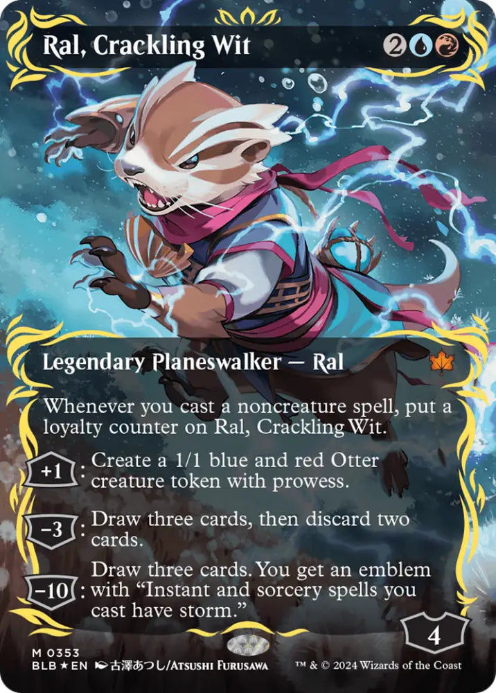 Ral Crackling Wit (Borderless) (Raised Foil) [Bloomburrow] - MTG Single