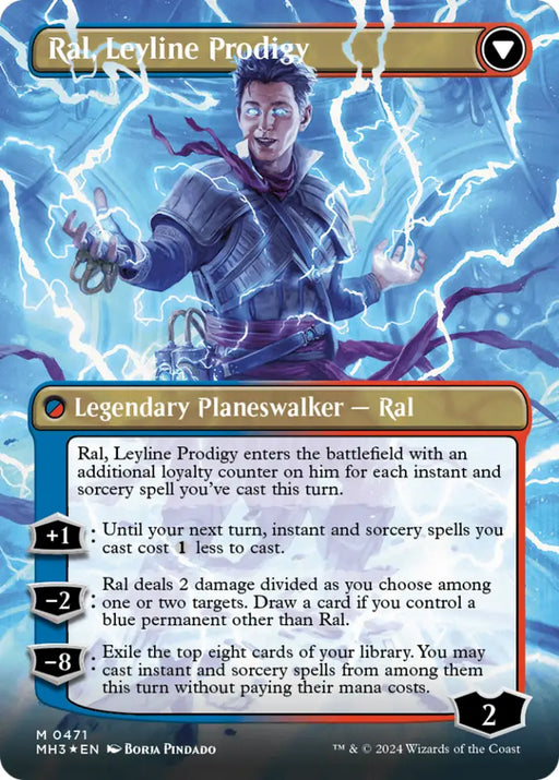 Ral Monsoon Mage // Ral Leyline Prodigy (Borderless) (Textured Foil) [Modern Horizons 3] - MTG Single