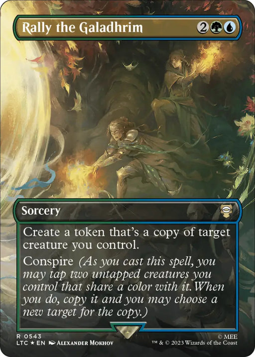 Rally the Galadhrim (Borderless) (Surge Foil) [The Lord of the Rings: Tales of Middle-Earth Commander] - MTG Single