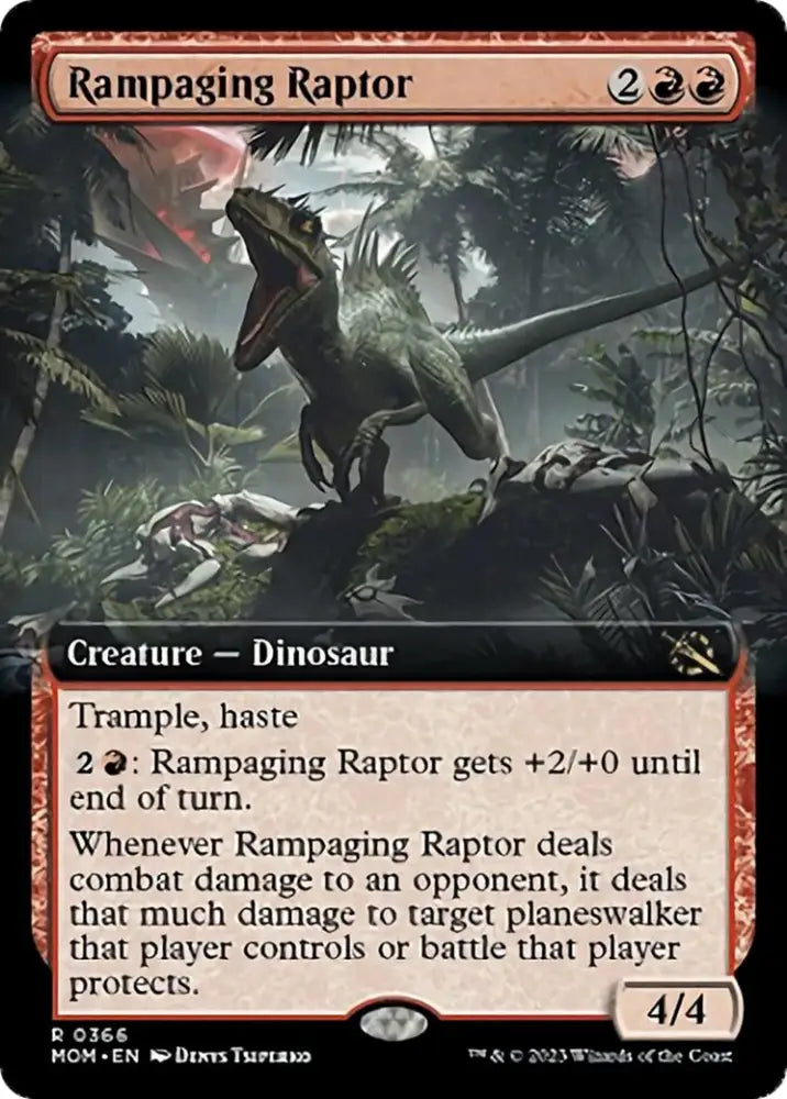 Rampaging Raptor (Extended Art) [March of the Machine] - MTG Single