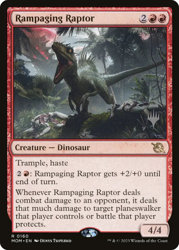 Rampaging Raptor (Promo Pack) [March of the Machine Promos] - MTG Single