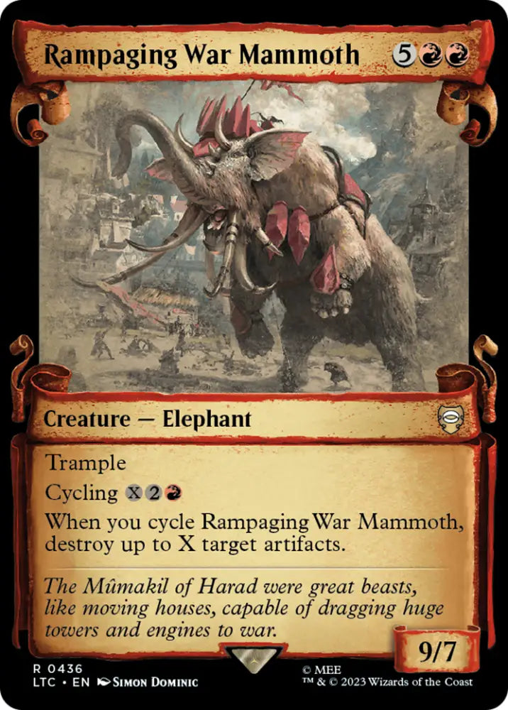 Rampaging War Mammoth [The Lord of the Rings: Tales of Middle-Earth Commander Showcase Scrolls] - MTG Single